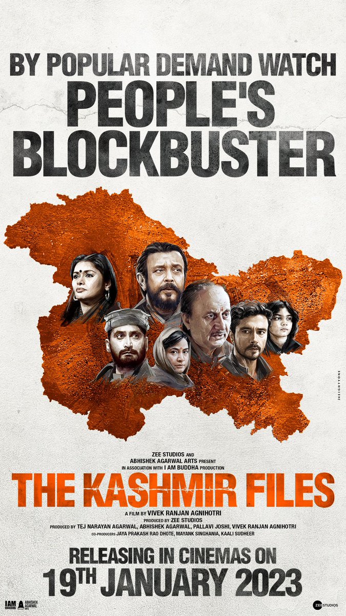 ANNOUNCEMENT: #TheKashmirFiles is re-releasing on 19th January - The Kashmiri Hindu Genocide Day. This is the first time ever a film is releasing twice in a year. If you missed watching it on BIG SCREEN, book your tickets NOW👇. bookmy.show/TheKashmirFiles m.paytm.me/thekashmirfiles