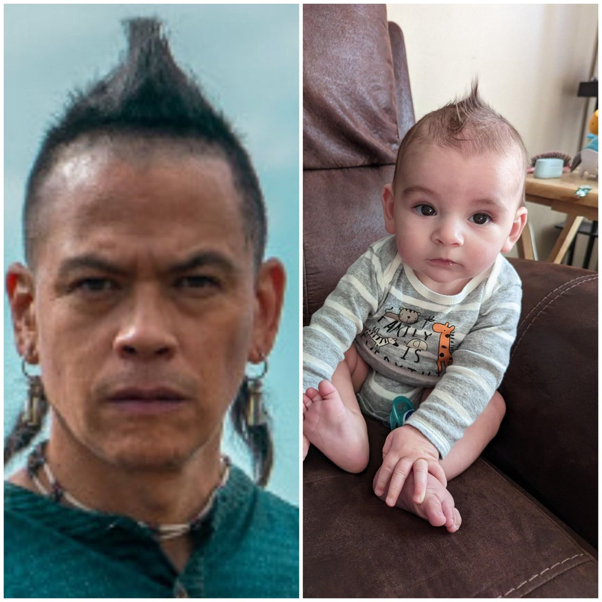 tevis_tevis's tweet photo. @PrimeVideo Who wore it better....my grandson or Chalsky? https://t.co/TToHQczSC2