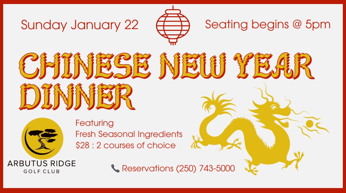 Give us a call to make your reservation for this Sundays Chinese New Year Dinner! 250-743-5000 📞 🧧