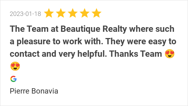 BeautiqueRealty's tweet photo. New 5.0-star Review: "The Team at Beautique Realty where such a pleasure to work with. They were easy to contact... https://t.co/j5xeFYsKOh