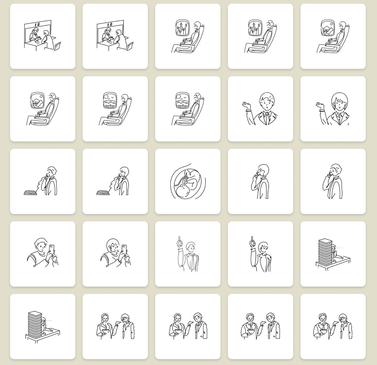 _bondesign_'s tweet photo. 【新着デザイン増えました】
叱る上司・部下シリーズ
大量書類積まれてる
吊り革つかまってる
スマホ撮影
スマホ通話
固定電話通話
説明してるシリーズ
新幹線乗って、景色別
受付に相談に行ってる

などなどです！まだアップできてないのも随時上げていきます〜
#bondesign #凡デザイン https://t.co/g0EPOxEs1c