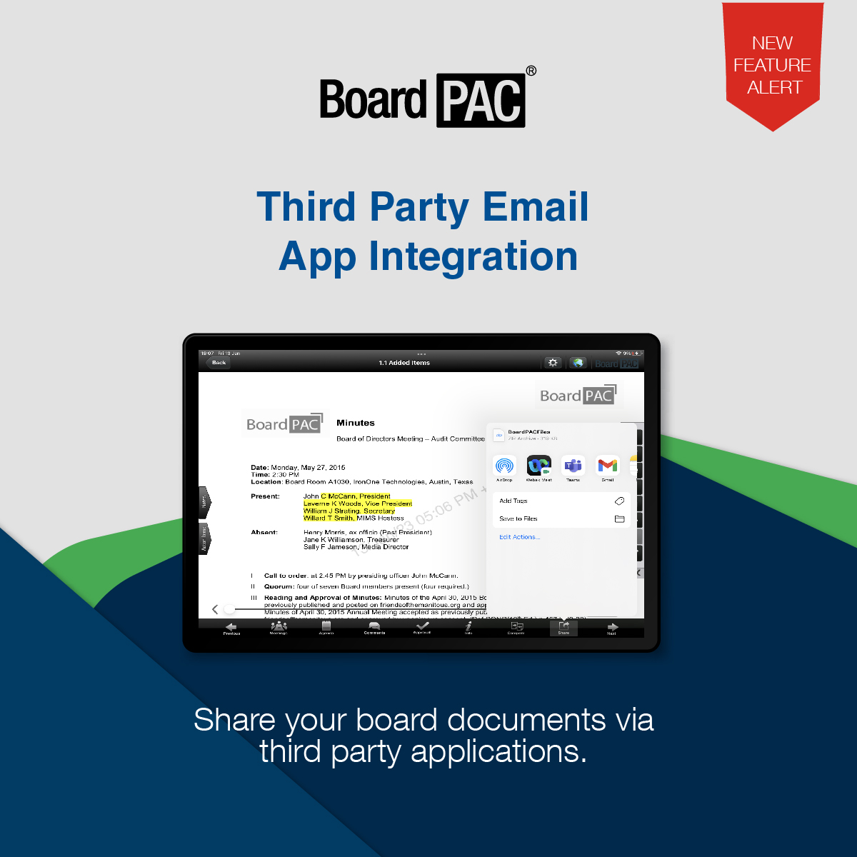 BoardPac_'s tweet photo. New Feature Alert 🚨
You can now share your board documents via Gmail, Outlook, Boxer or any other email client of your preference.
Don’t quit your daydream of enlisting BoardPAC. Talk to us: https://t.co/cWCtVwaxTL
#BoardPAC https://t.co/j6rWHgivwP