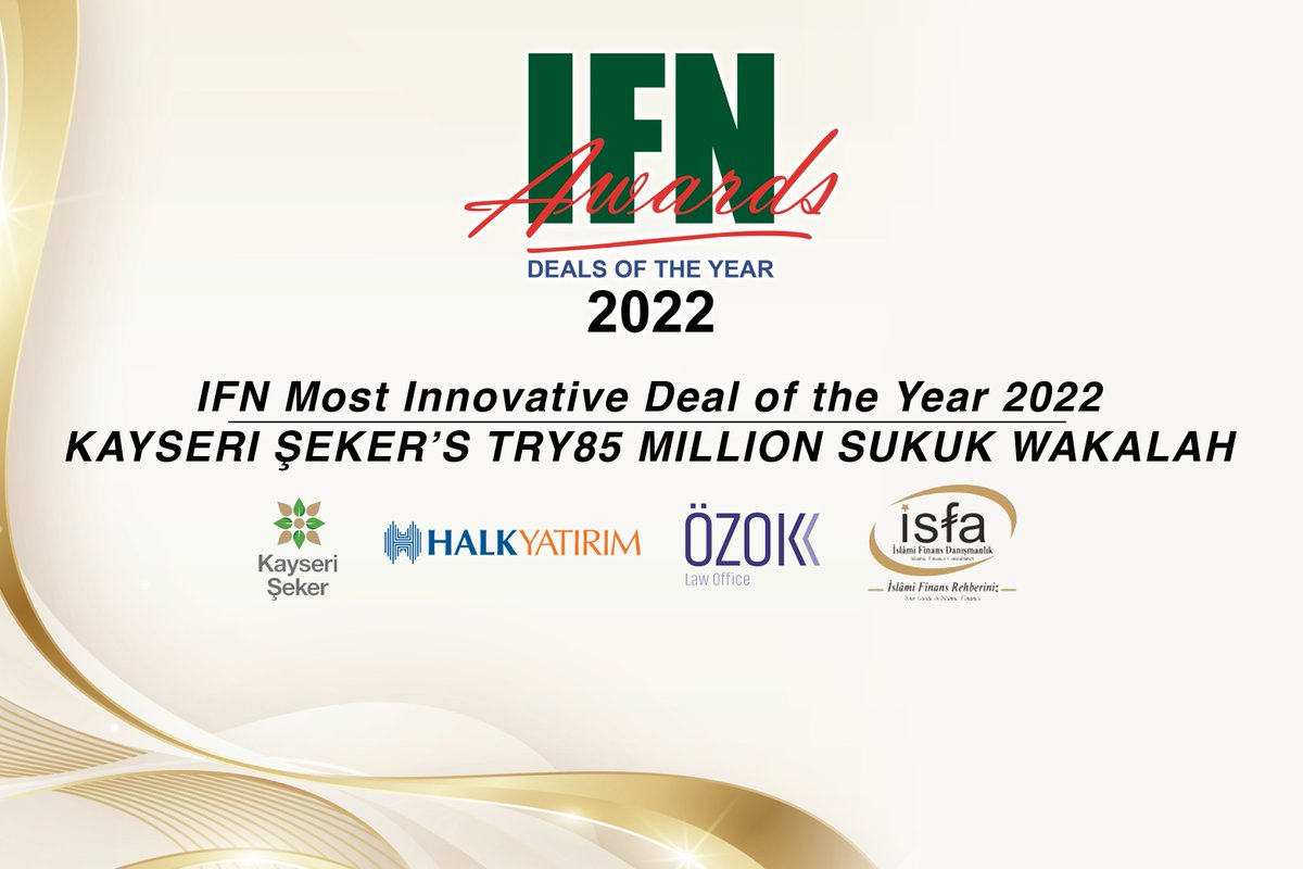 IFN_news's tweet photo. Congratulations to the IFN Deals of the Year 2022 winners. For the full 30-page cover story, head to:
https://t.co/PdePkkek0I

@kayseri_seker, @halkyatirim, Özok Law, ISFA Islamic Financial Consultancy

#REDMoney #IFN #DealsoftheYear #KayseriSeker #HalkYatirim #OzokLaw #ISFA https://t.co/aTJNnFI70y