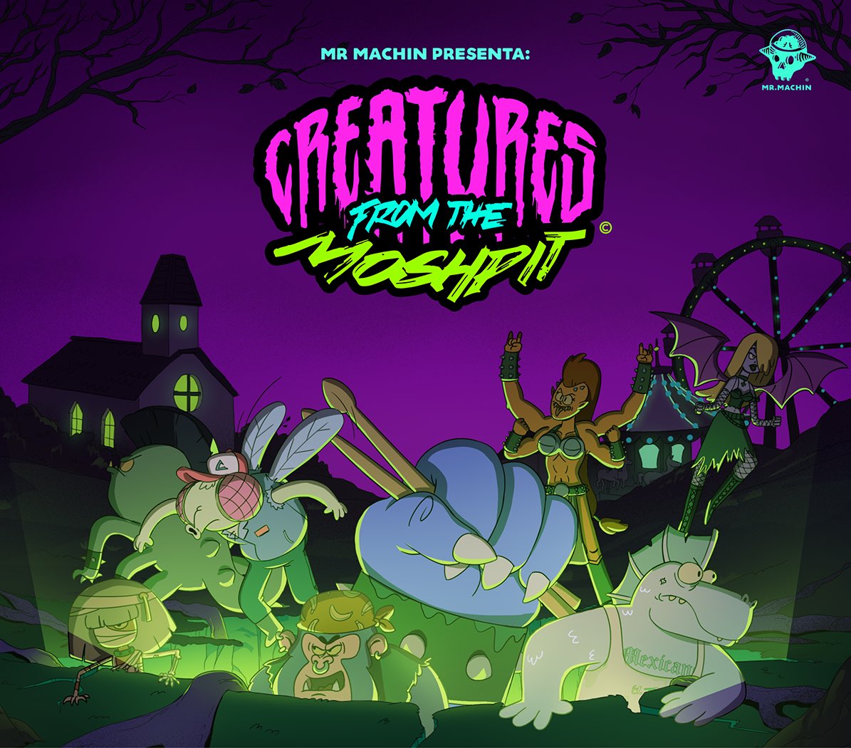 mrmachinmx's tweet photo. "Come ride the night with us! Rock hard and fight! United my legions we stand.." - Venom / Black metal 
#creaturesfromthemoshpit #cftm #mrmachin #metal #conceptart #metalmusic #moshpit #creature #illustration #animation #monster #2d #metalgirl #2danimation https://t.co/CQOj9s1UcS