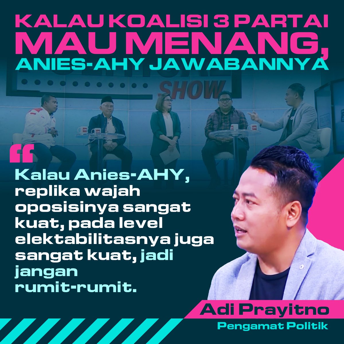 Darma2711's tweet photo. Anies -AHY adalah jawaban kemenangan kalau koalisi 3 partai ingin menang. 
@PDemokrat
@AgusYudhoyono
#AHYPeduliRakyat S14P Kawal Perubahan
https://t.co/xQVl0Ufq2v