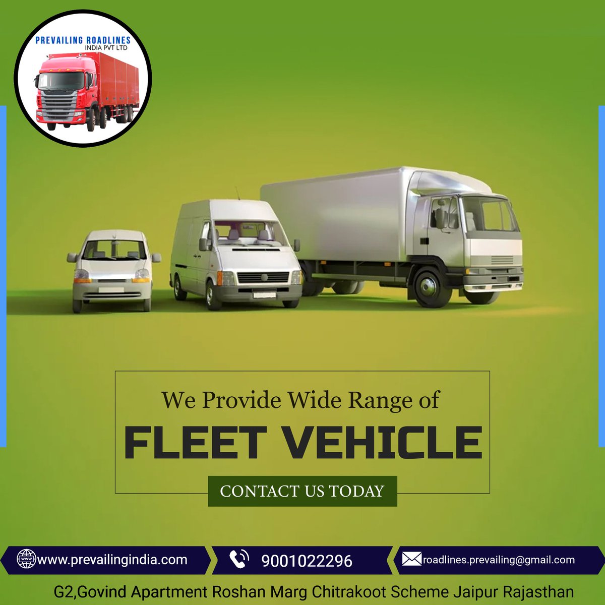 RoadlineIndia's tweet photo. We have all Fleet management system, Prevailing Roadlines will provide wide range of Fleet Vehicle and High quality Transport Service to Pan India.
#PrevailingRoadlines #PrevailingTransport #Transport #ContainerServices #prevailingtransport #prevailingroadlines #trucking https://t.co/gFtW3wWCXq