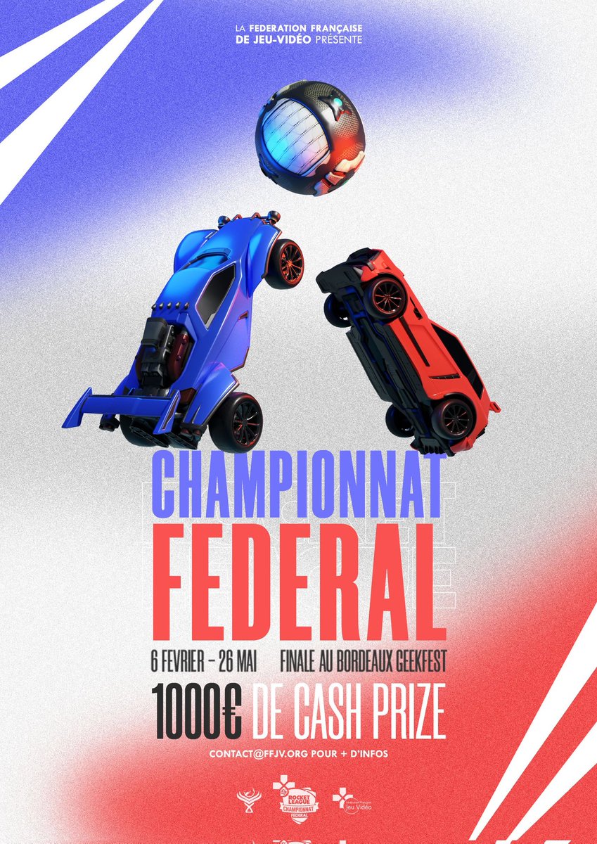 Il reste toujours des places pour le championnat fédéral  #RocketLeague 
🎤Cast par <a href="/PrawnyTv/">Prawny</a> 

💻🎥Production audiovisuelle par <a href="/Rushdownoff/">RushDown</a> 

Ça débute le 6 fevrier. Pilotes, à vos manettes !