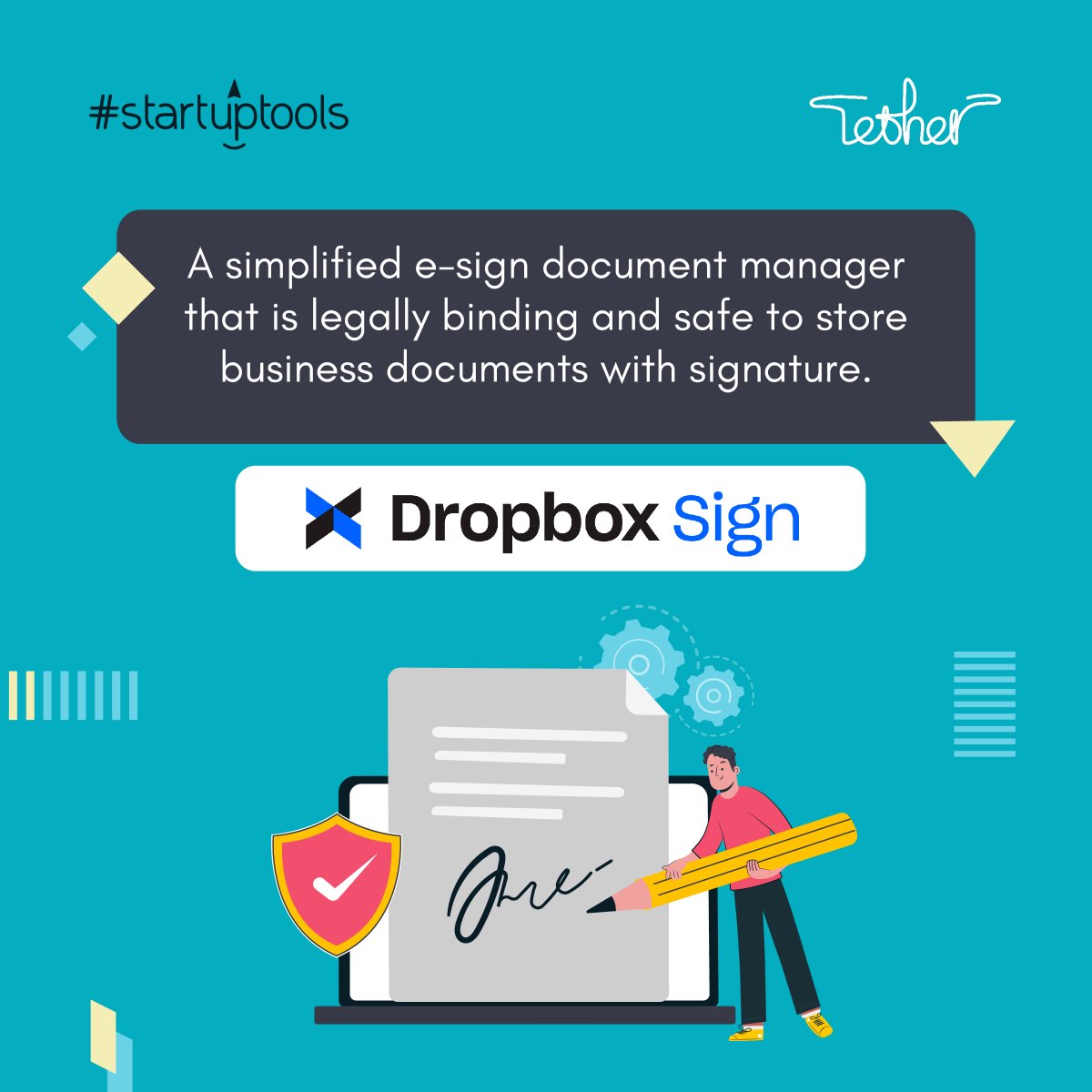 TetherCommunity's tweet image. #StartupTool
 
Get your paper signing operations in order with the dropbox sign. This tool helps you create, prepare and track legally binding eSignatures quickly and easily. 
 
#TetherCommunity #Startup #Tools #Fintech #HelloSign #DropboxSign #eSign #Signature