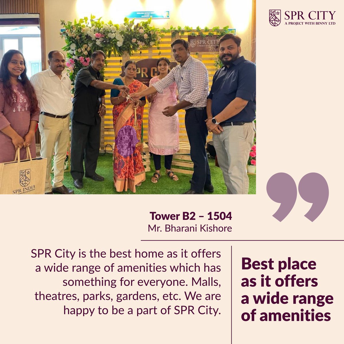 SPRHighliving's tweet photo. A dream home is something you may desire. The ideal location is SPR City. Don't believe us? Check out what our customer Mr. Bharani Kishore has to say! 

#SPRCity #SPRIndia #SPR #Amenities #TowerA #Apartments #IntegratedTownship #realestate #chennairealestate #happyclients https://t.co/3tXyiNBOE5