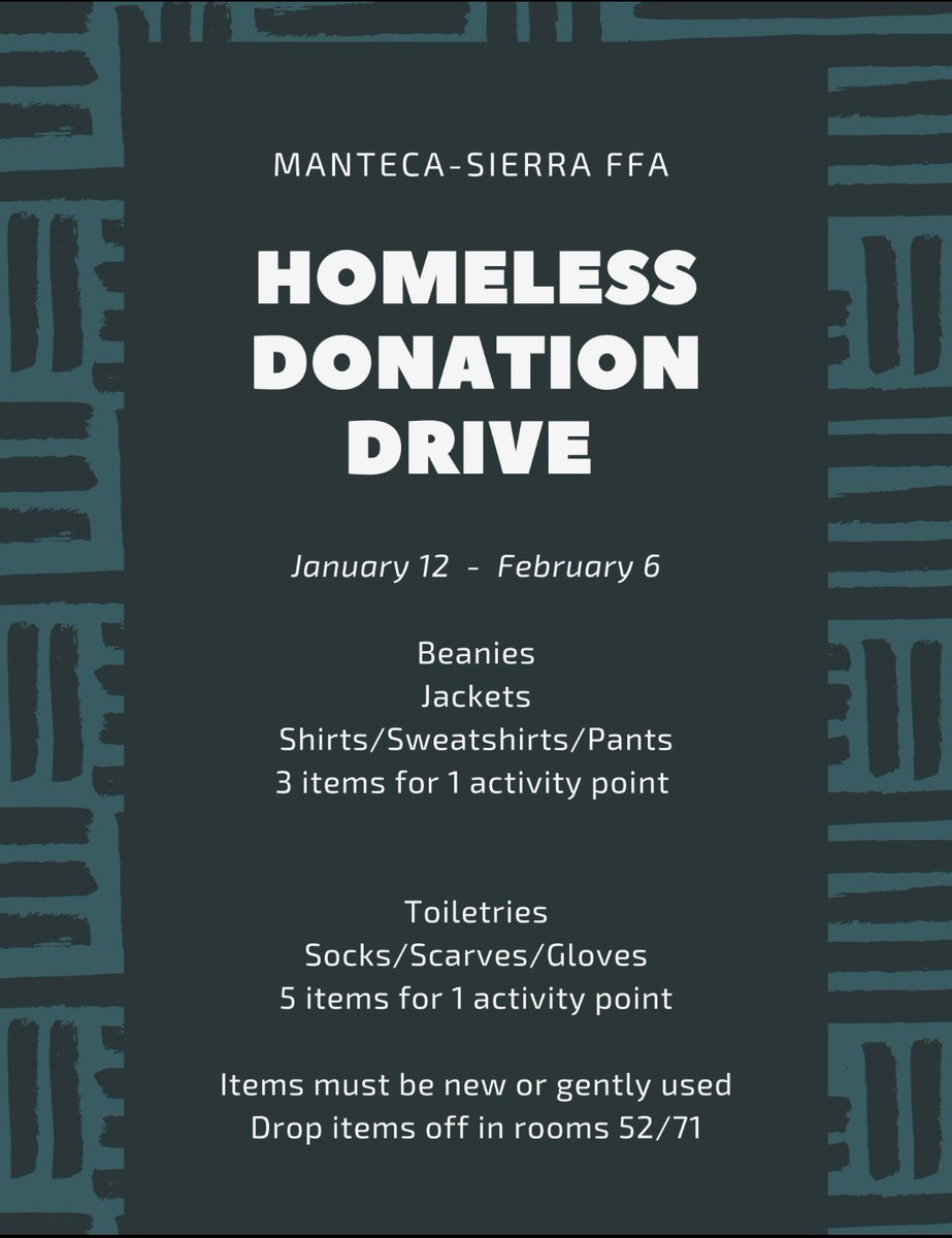 Great opportunity to help out our community!!  Items will be accepted until February 6!!🧥👚👖🧦🧤🧣🧴🪥🪒🧼