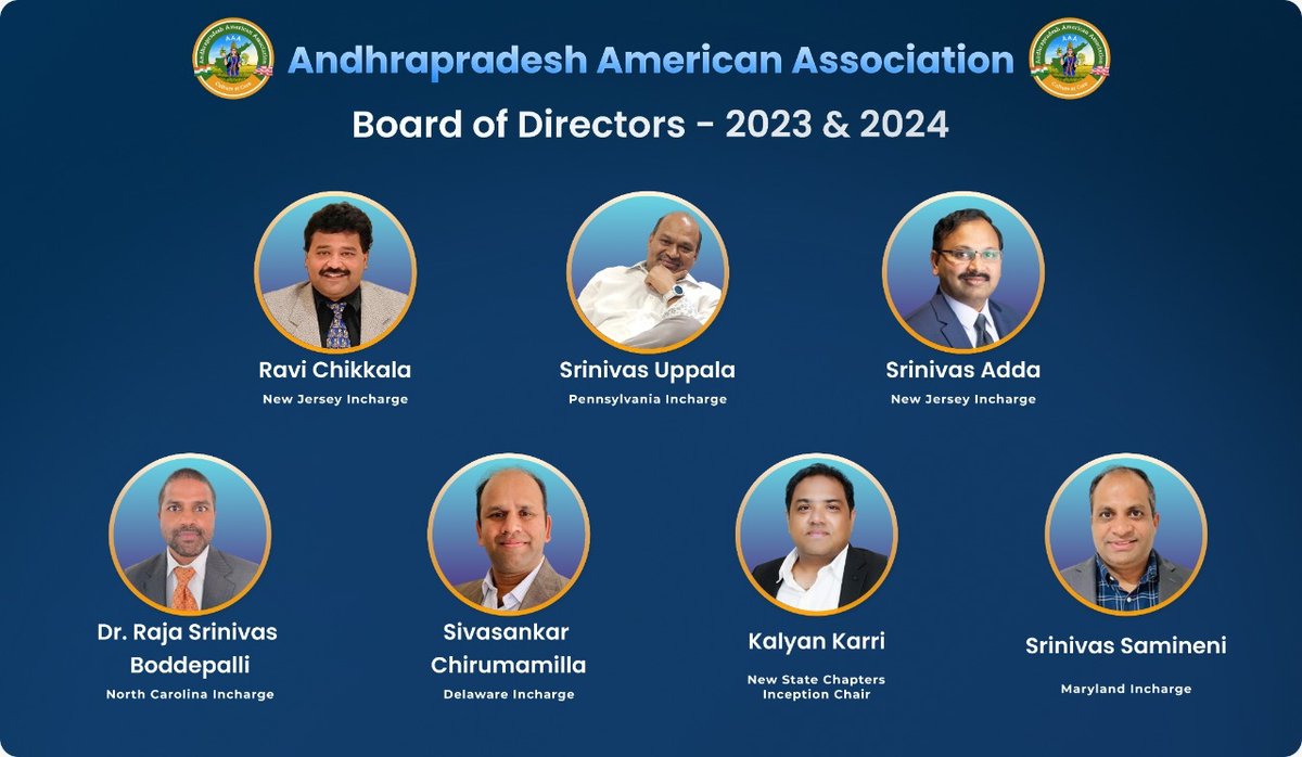 theaaa_org's tweet photo. Meet and Greet AAA BOARD OF DIRECTORS🌹 💐 💐 
Let’s welcome AAA BOARD OF DIRECTORS on this occasion and extend all our support to realize their vision and help grow the Andhrapradesh American Association to new heights. https://t.co/BzoNDnhaEB