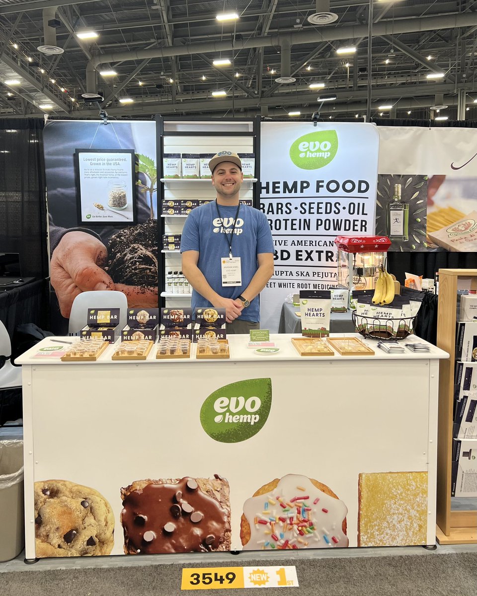 AriDSherman's tweet photo. Jourdan Samel and I had a great time at the @SpecialtyFood1 Winter Fancy Food Show in Las Vegas this week. The world needs to know about the most nutritionally complete superfood. #hempseeds #evohemp https://t.co/54BmReGLqE