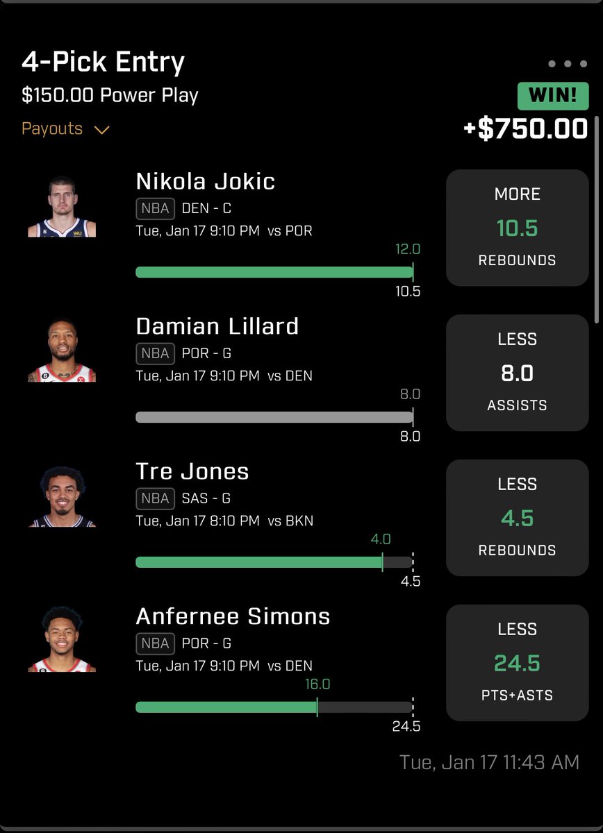 N0Help's tweet photo. Huge W today for todays picks 😈!!! HOLY 
#PrizePicksNBA https://t.co/rFSwpYh5N5