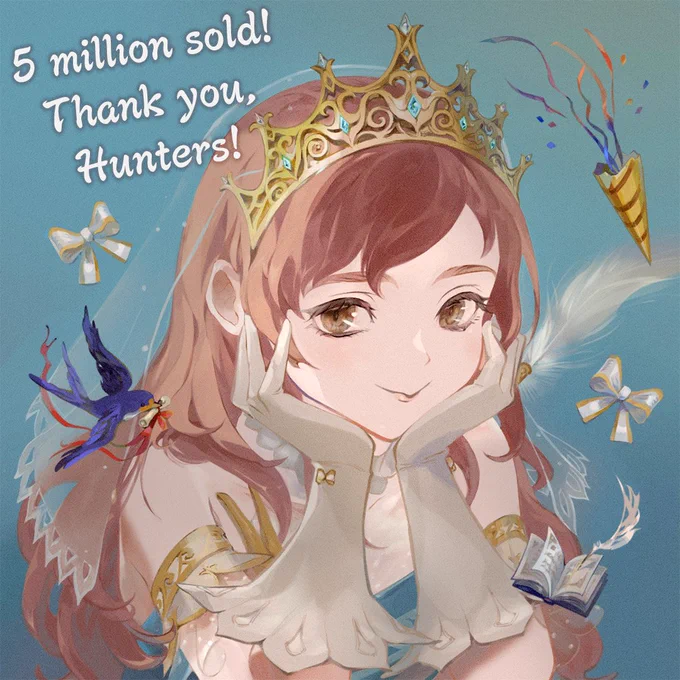 We're thrilled to share that Monster Hunter  #Sunbreak has sold more than 5 million units worldwide across Nintendo Switch and PC/Steam! Thanks for your support!To celebrate, we'll be sharing a commemorative in-game item pack. Stay tuned for more info. 