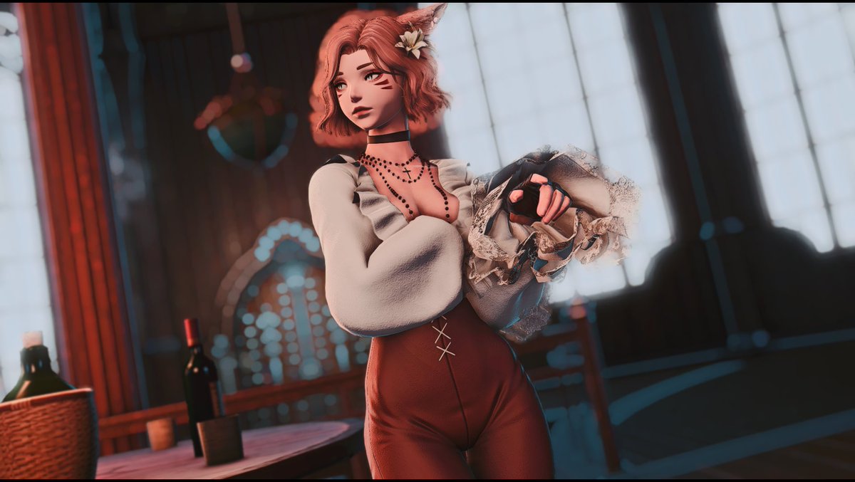 ⠀⠀local tavern miqo’te.