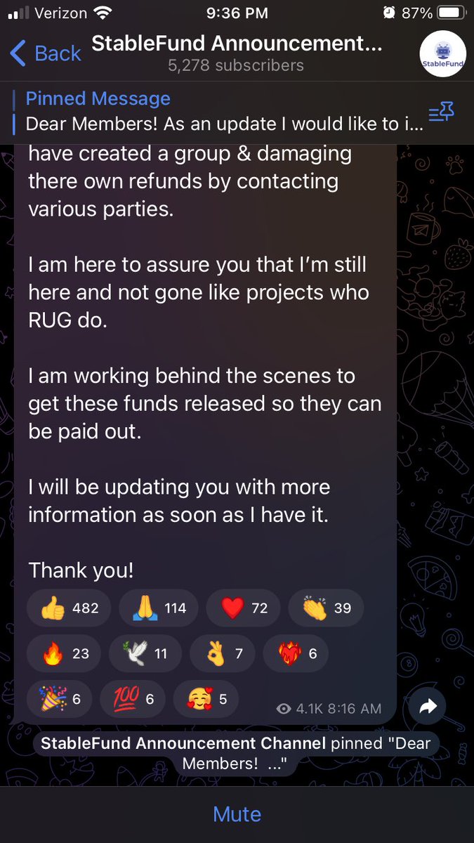 Key2DaGun's tweet photo. Surprise surprise! #StableFund has still not made the landing page and still holding everyone’s funds… They have given us another update this one without a expected release date… #StableFraud #StableFundFraud #StableFundRug #StableRug #Crypto #CryptoNews #STABLEFUNDSCAM https://t.co/4jsRbeyoVy