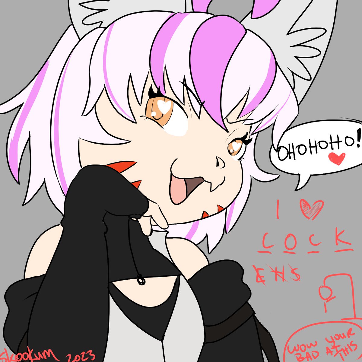 SkookumsHiney's tweet photo. Ohohohoho, how silly you are! with @shredifyerV 
#lewdifyer #envtuber #vartist https://t.co/5NICPyWJlM
