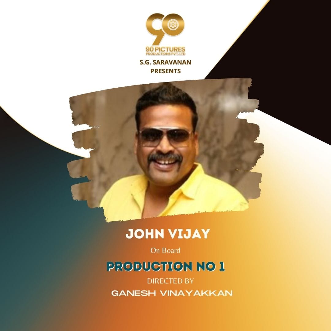90_pictures's tweet photo. We’re happy to announce that 
@actorjohnvijay  is starring in 
production no.1 of @90_pictures
 Produced by #S.G.Saravanan 
Directed by @ganeshvinayakan  @mynnasukumar  @YugabhaarathiYb @artilayaraja @editorkishore @Aravoffl @iamramyapandian @kaaliactor  @baby_kritika @onlynikil https://t.co/HVNOO5oG4K