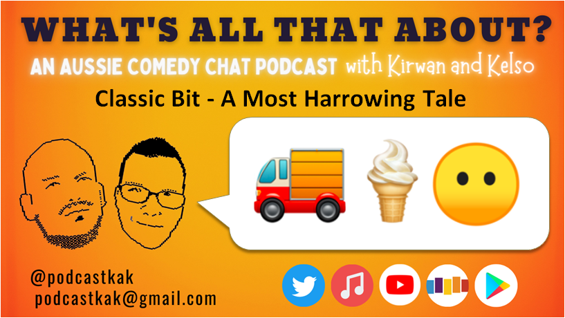 podcastkak's tweet photo. Latest ep! Classic Bit - A Most Harrowing Tale

Dear listener - check out this classic bit!

An #Australian "#amateur #comedy #chat" #podcast. 

Become a virtual intern today!

#YouTube:https://t.co/UHoktyo9AH #iTunes:https://t.co/ErzuJwJH1d https://t.co/CCSx5tq8cT