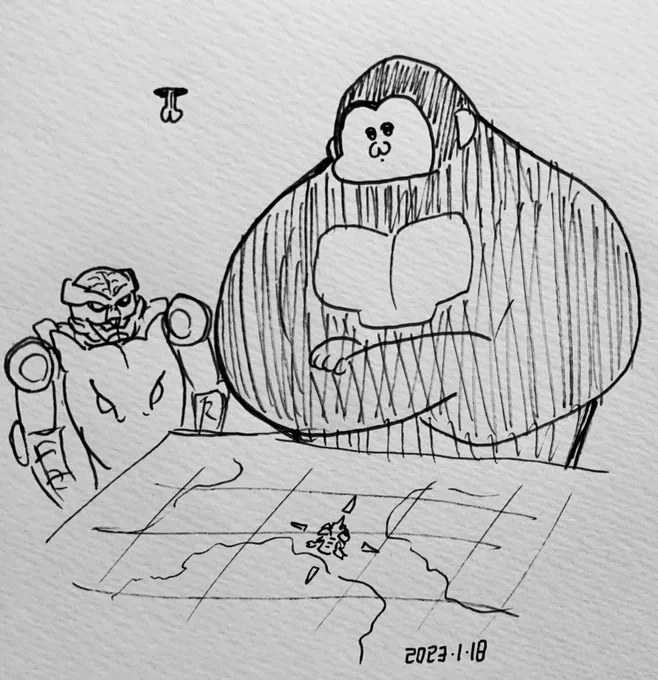 作戦を練るシティゴリラ 