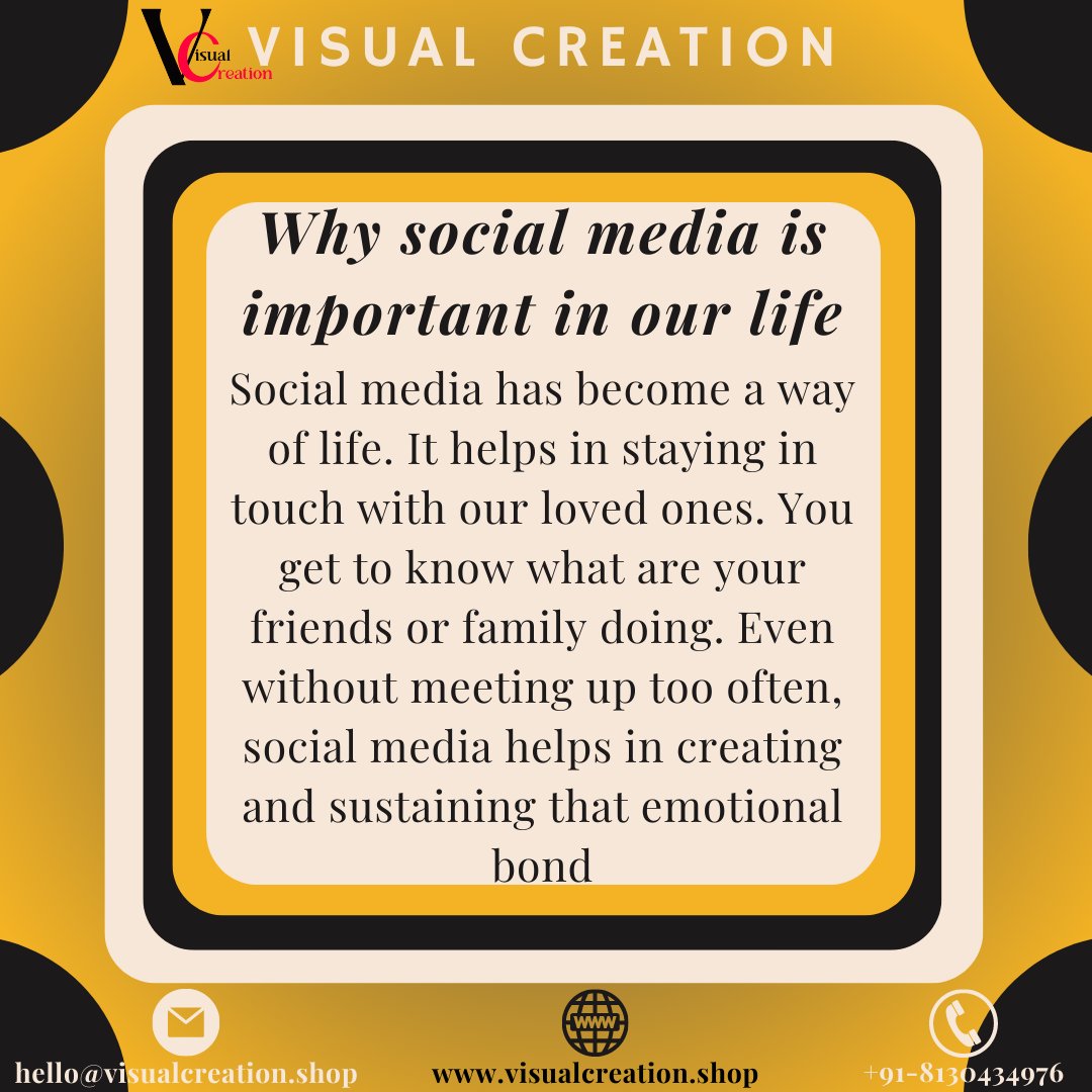 creation_visual's tweet image. Why is social media important in our life?
Most people are thinking social media is important.

#socialmedia #socialmediamarketing #visualcreation #growth #instagram #Facebook #snapchat #WhatsApp #linkedin #business #SmallBusiness 

Created By:- visualcreation.shop
