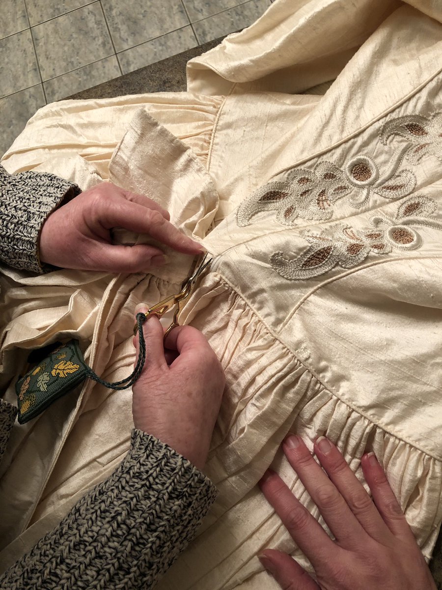 nonblondie37's tweet image. My Mum and I are embarking on a creative project together. Repurposing my 30 yr old wedding dress into a stole for my ordination - 🙏🏼- this summer. I say we, but it’s my mum who has all the sewing and embroidery skills. My role is encouragement- I can do that! ❤️#FamilyProject