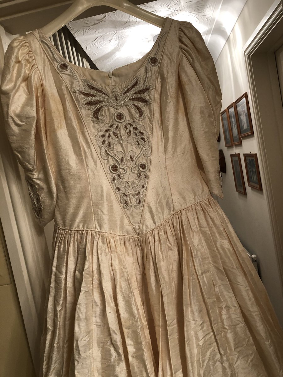 nonblondie37's tweet image. My Mum and I are embarking on a creative project together. Repurposing my 30 yr old wedding dress into a stole for my ordination - 🙏🏼- this summer. I say we, but it’s my mum who has all the sewing and embroidery skills. My role is encouragement- I can do that! ❤️#FamilyProject
