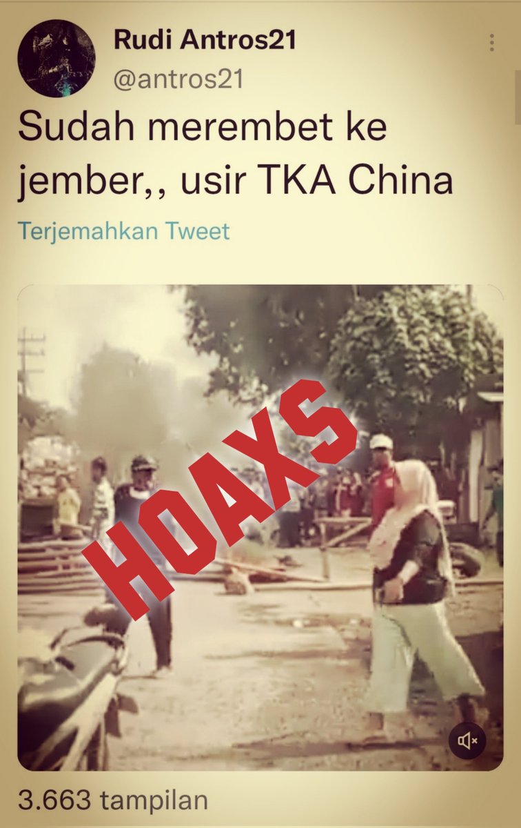 WagimanDeep212_'s tweet photo. Akun @antros21 perkeruh situasi dengan sebarkan Hoaxs 
Tujuannya agar kerusuhan meluas https://t.co/KpWLF6xXrf