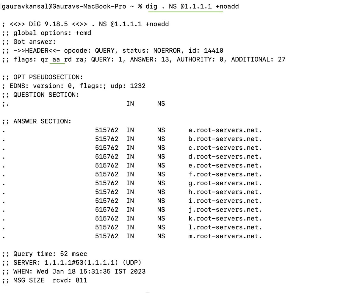 kansal15's tweet image. Why @Cloudflare&apos;s 1.1.1.1 (and 1.0.0.1) #recursive #dns servers are giving @authoritative response for #root zones ? 

#DNS 
cc @apnic @woodyatpch @GooglePublicDNS @nbackiet  @tandewale @IP_ASN_Bot