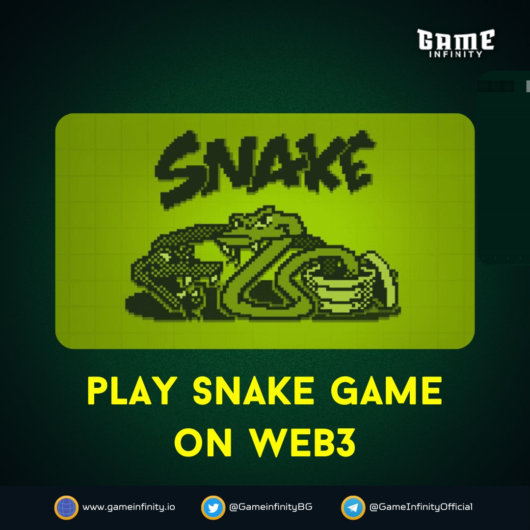 GameinfinityBG's tweet photo. Gamers, get ready!

Our 4th game #Snake is now on our website! Enjoy simple yet stunning visuals and blockchain-based gameplay. Play and experience the nostalgia of this classic game with the added benefit of earning &amp; owning in-game NFTs. 

Read more: https://t.co/TzUrtFXp2M https://t.co/okeSg4IZbz