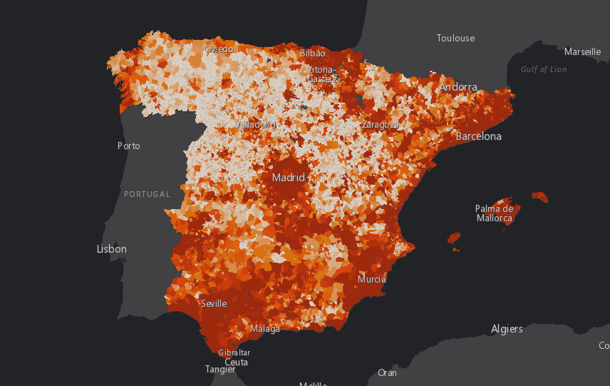 ✅ En blanco se reflejan las zonas con mayor porcentaje de menores de 15 años.

Hay una relación directa entre las zonas con menor densidad de población, las más envejecidas y las de mayor porcentaje de < 15 años.

La <a href="/EspanaVaciada/">España VACIADA</a> no puede quedarse sin presente y sin futuro 👇