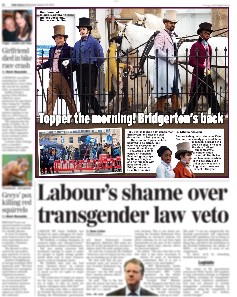 A few shows in today's papers for my Bridgerton pix from yesterday @SWNS #bridgerton #bridgertons3 #Bridgertonseason3