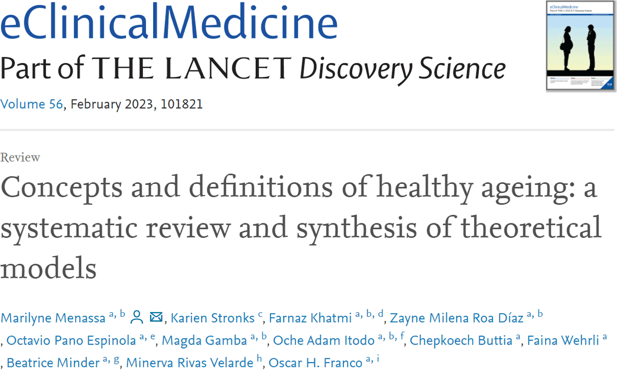 ISPMBern's tweet photo. The conceptualizations of Healthy Ageing clarified – PhD student Marilyne Menassa and researchers from the lifestyle group at ISPM conducted a systematic review and concept analysis of theoretical models and definitions of healthy ageing... https://t.co/iLmAKZrha9 https://t.co/Q1mNZfvjzk