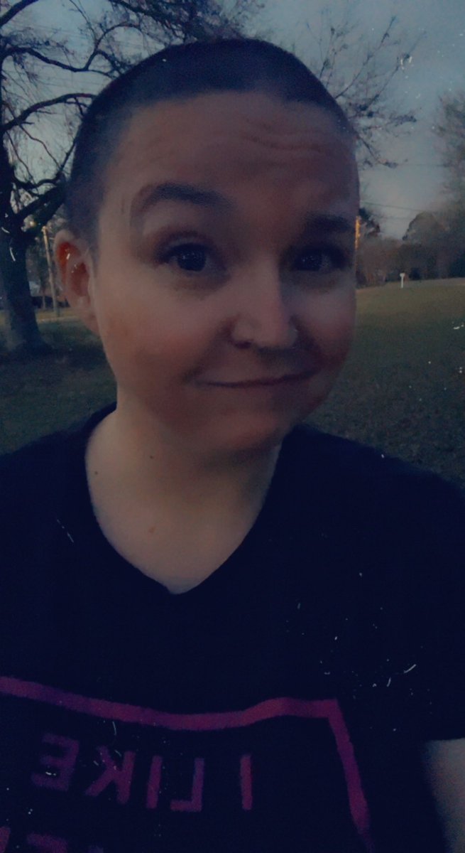 MsParamedic's tweet photo. Surgery in 6 days so I’m now a little baldie https://t.co/NxcCn31eM1