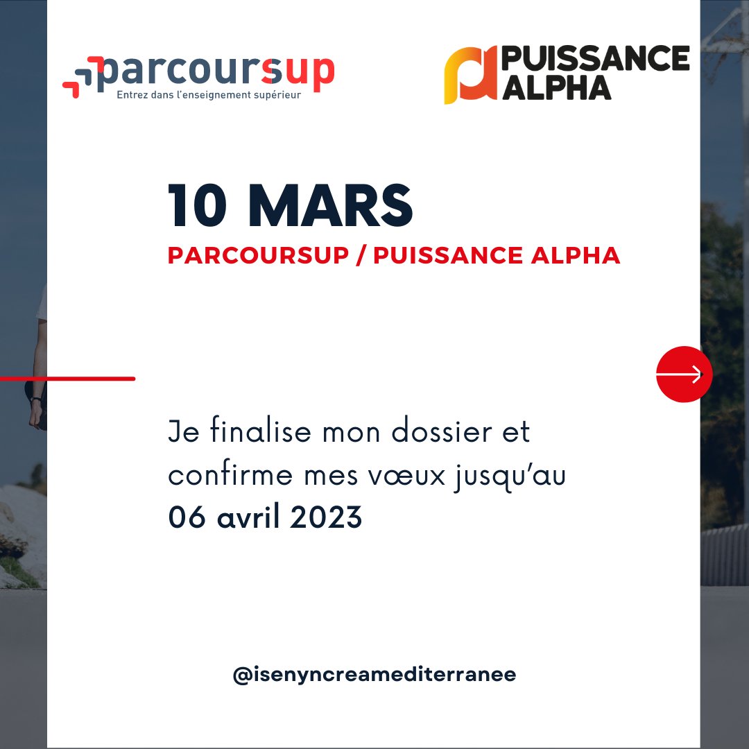 isenmed's tweet photo. [#Parcoursup] Le 18 janvier, c'est l'ouverture de Parcoursup, tous les élèves de terminale sont concernés.  Voici le récap' en 4 étapes pour celles et ceux qui souhaitent intégrer l'une de nos formations post-bac (Prépa ou Bachelor) à la rentrée 2023. https://t.co/GrQjv3KvdF