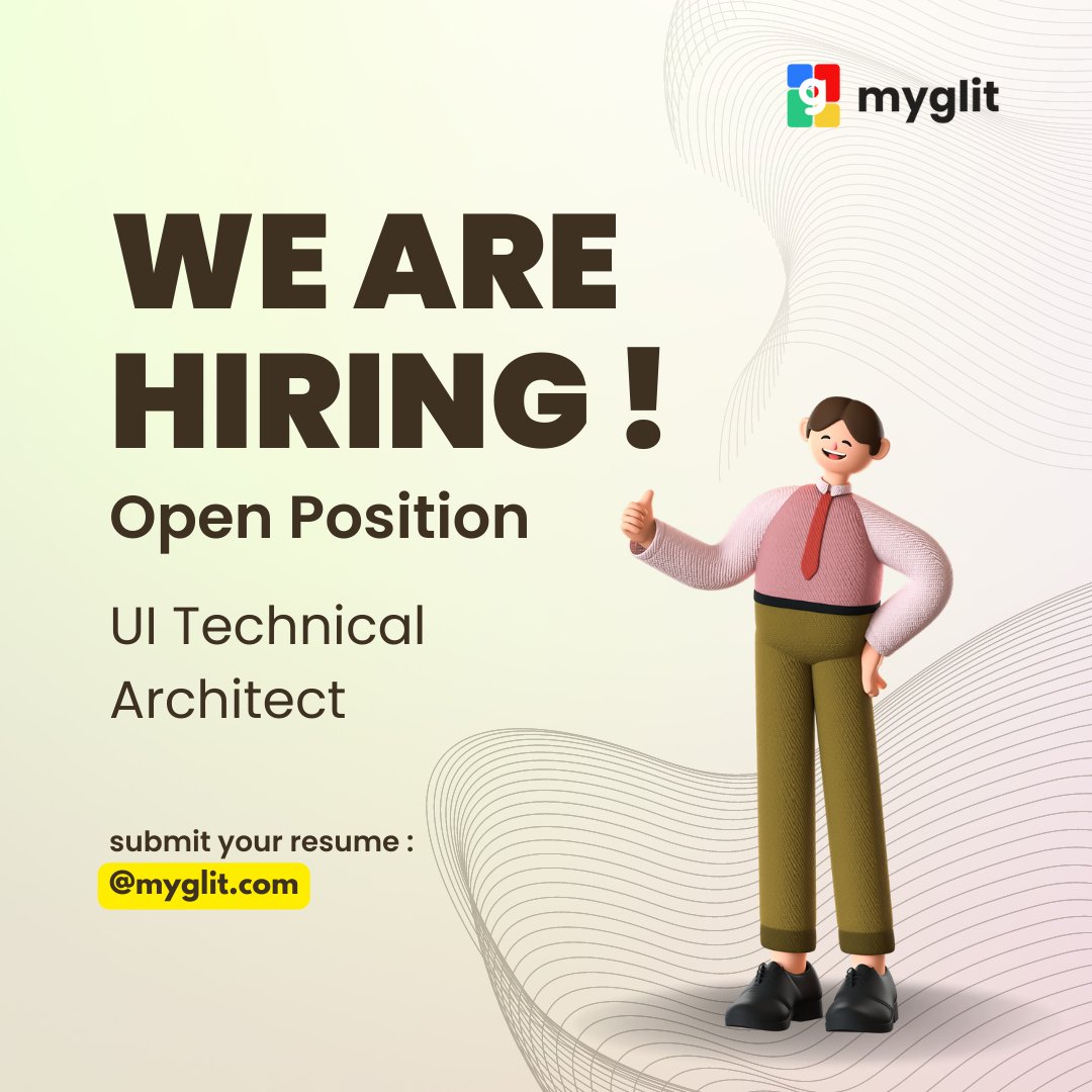 GlitMy's tweet image. Hiring UI Technical Architect
Apply Directly - lnkd.in/d4-T6yBf
OR
DM - lnkd.in/dZ_4vfG9
#java #javaengineer #javaarchitect #javascriptdeveloper #javafullstackdeveloper #javadeveloperjobs #architect #ui #hiring