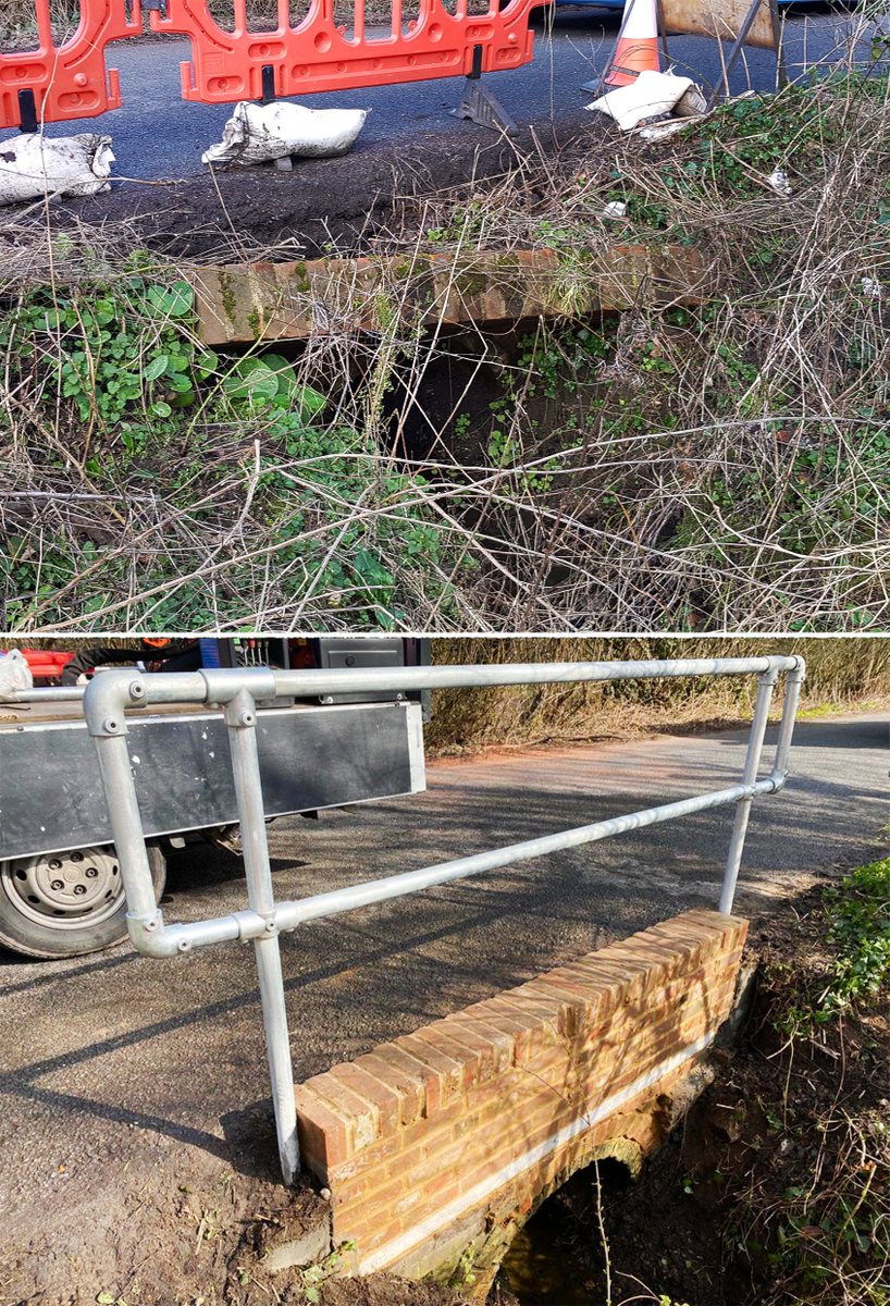 LtdTriangle's tweet photo. 🚧 A fairly straight forward job to repair a lintel and head wall, then add a new railing to ensure it becomes safe for pedestrians and drivers. Check out the before picture, you’ll see why it wasn’t so safe for either! Job done  #roadrepair #steelfabrication #civilcontractors https://t.co/hY3zvNdyTg