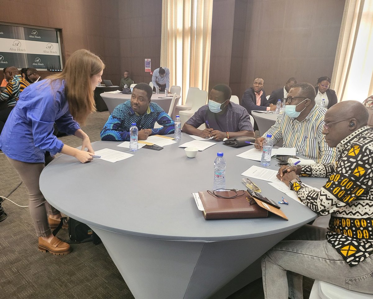 1. Day 2 of the International Labour Organisation/ Ghana Maritime Authority  workshop on detection of forced labour and inspection of working conditions has started in earnest. Participants have been grouped and are trying their hands on a case study.  #ilolabourinfishing
