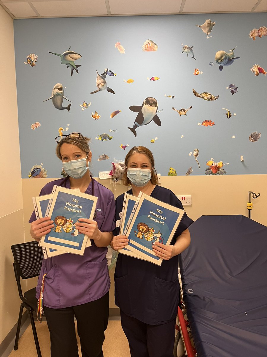 Staceywilko86's tweet image. Our Paediatric lead @fiona_stuttard and Paediatric ACP Sam hoddy showing the hospital passports for our patients who we see often. So as a department we know how they like to be cared for and what they need. @EDCHFT1 @CHFTNHS @TLadlow @Davidbritton83 @ChloeEDRN