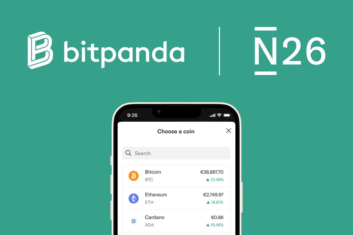 Bank with @n26? After the gradual rollout over the next weeks, N26  customers from Germany, Portugal, Belgium, Ireland and Switzerland will be  able to buy a wide range of crypto-assets straight in