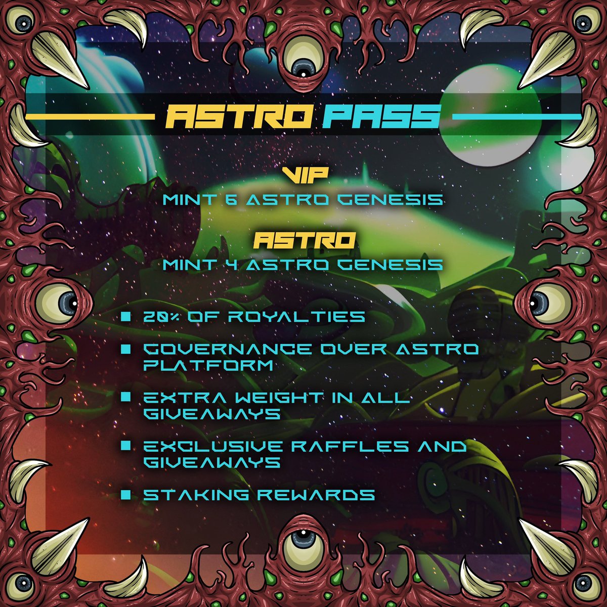 markiviloryeah's tweet photo. One of the upcoming projects I've been engaging lately and is currently my twitter banner is @Astro_CNFT. Not sure if there are still passes to be given away, but it's never too late to show your support. Check out the #AstroPass benefits below fam! #CNFTCommunity #CNFTProject 🚀 https://t.co/6F5CHMy2Kf