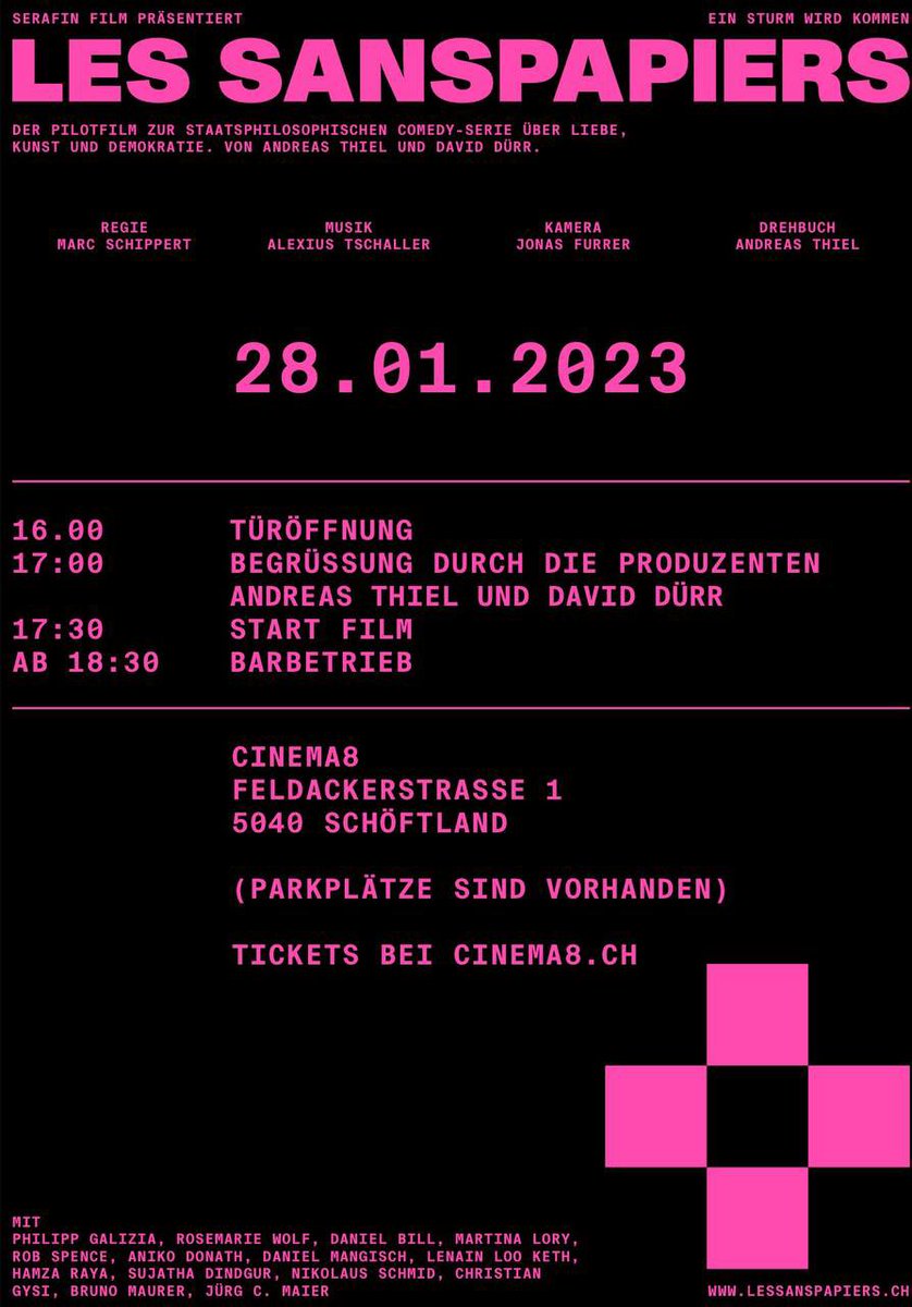 mass_voll's tweet photo. Wir laden Euch herzlich zur Vorpremiere von #LESSANSPAPIERS, dem Pilotfilm zur staatsphilosophischen Comedy-Serie von Andreas Thiel und David Dürr, am 28. Januar 2023 ein. Sie werden anwesend sein und das Projekt vorstellen. Tickets gibt es hier: https://t.co/zHZEQuBoN7 https://t.co/XLiXD2XTT6
