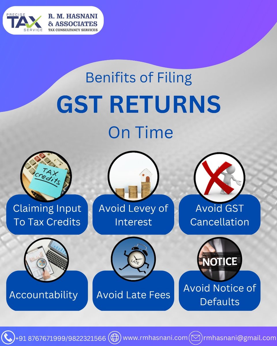 #benifits of #filing #gstreturns on time.
.
.
.
.
.
.
.
.
.
.
#rmhasnani #tax #interest #incometax #incometaxreturn #taxmemes #gst #taxaccountant #taxtips #charteredaccountant #charteredaccountantsupdates