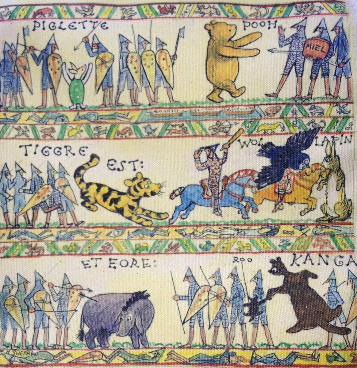 PhilipArdagh's tweet photo. 1/2. Been posting this pic on Winnie the Pooh Day for the past 6 years because IT'S SO GREAT. In the late 1990s, Dutton (an imprint of Penguin USA) produced around 250 of these promotional book-bags featuring Piglet, Pooh and their Hundred-Acre-Wood friends... #WinnieThePoohDay https://t.co/AABtafrlBy