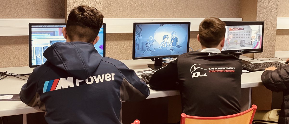 MMaronne's tweet photo. Les jeunes à la conquête des métiers ! A Saint Loup (70), 70 collégiens et leurs professeurs ont commencé à utiliser #onyxp, le jeu sérieux dédié à la découverte des métiers. Un grand merci @PhDestable et @StephanePini pour leur enthousiasme ! #CordéesDeLaRéussite https://t.co/UZWcWGgGbE