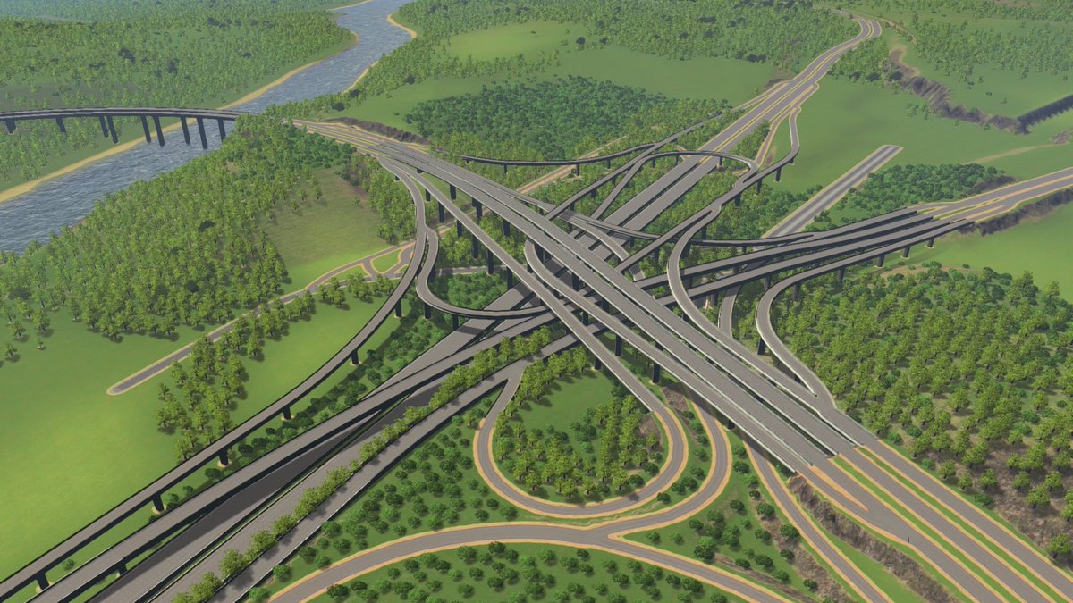 Csshiki's tweet photo. 中国、重慶の黄桷湾交差点を再現
ようやく完成。夜景もいい感じ。
#citiesskylines  #シティーズスカイライン https://t.co/xNk6ILBkeC