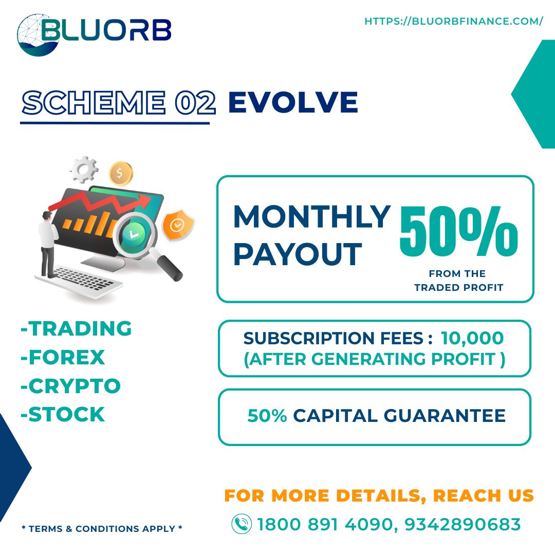 BluOrb3's tweet photo. Blu Orb | Portfolio Management Service Company in India.
Scheme2 - EVOLVE
Monthly Payout: 50% (from Traded Profit)
To know more about Scheme 2 please call us: at +91 9342890683
Website: https://t.co/JSNnWkEqD0

#Bluorb #PMC #ROI #highprofit #investment #stocks #Crypto #forex https://t.co/JXoHHLqkTd