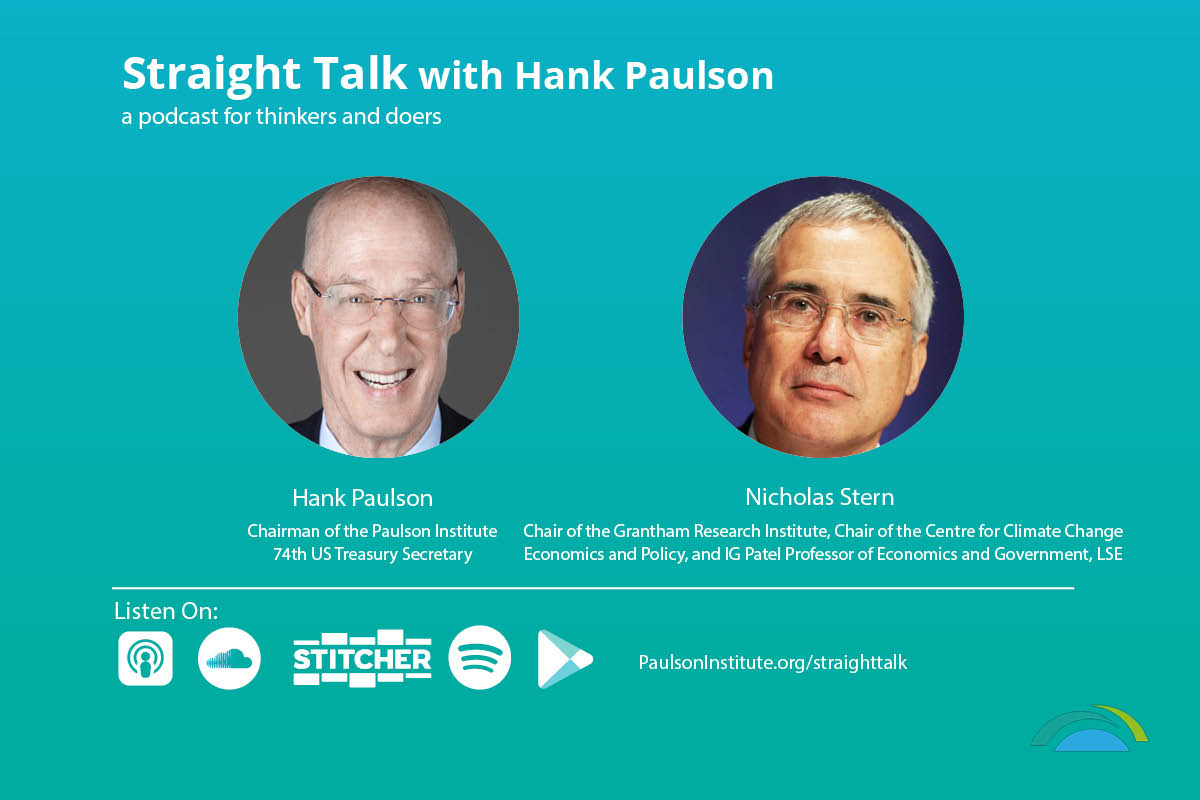 Lord Stern talks with @PaulsonInst's Hank Paulson on his Straight Talk podcast about takeaways from #COP27, carbon markets, US/China cooperation and the intersection of economics and climate change soundcloud.com/user-544863960…