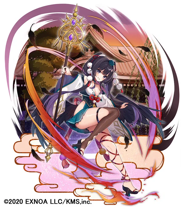 【仕事絵】合同会社EXNOA様『ミストトレインガールズ』にて「カラスマ」を担当させて頂きました!現在開催中のイベントにてSRを、PUガチャにてSSRのカラスマをお迎えできますのでぜひ可愛がってあげて下さい𓅪#ミストトレインガールズ #ミストレ 