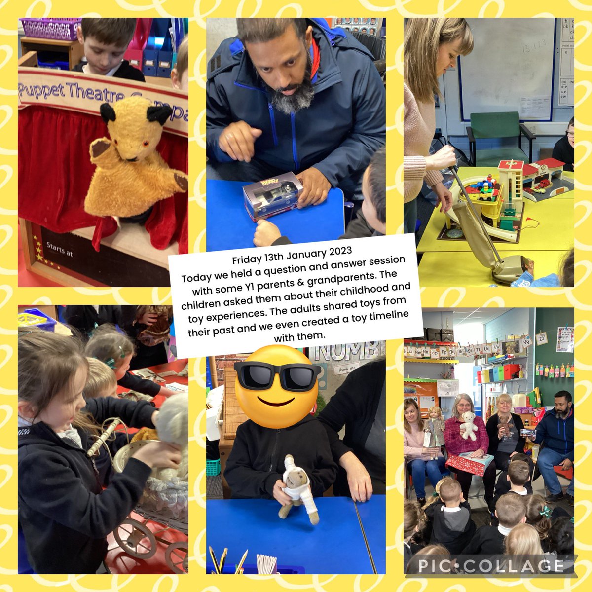 Year 1 are learning about ‘Toys from the Past’ and held a Q &amp; A session with parents and grandparents on Friday. #KS1history #primaryhistory <a href="/ecclaneendshis1/">ecclaneendshistory</a>